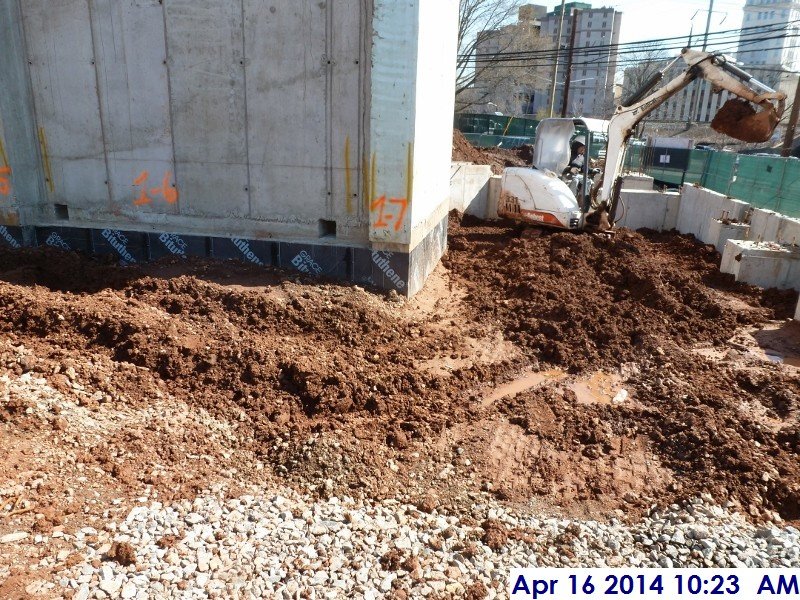 Backfilling around foundation walls at Monumental Stairs Facing East (800x600)